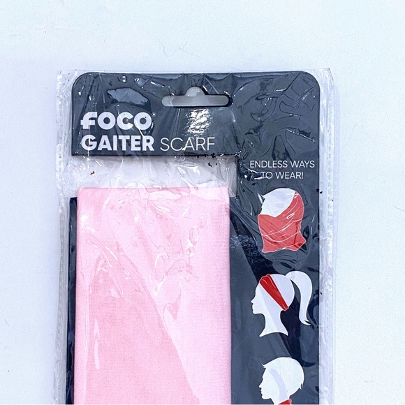 FOCO Solid Pastel Pink Gaiter Scarf Headband Hair Cover PPE - Picture 5 of 6